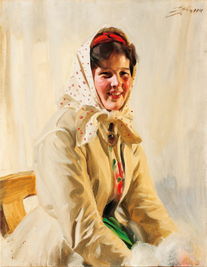  安德斯·莱奥纳德·佐恩 Anders Leonard Zorn —— 系花头巾的女人